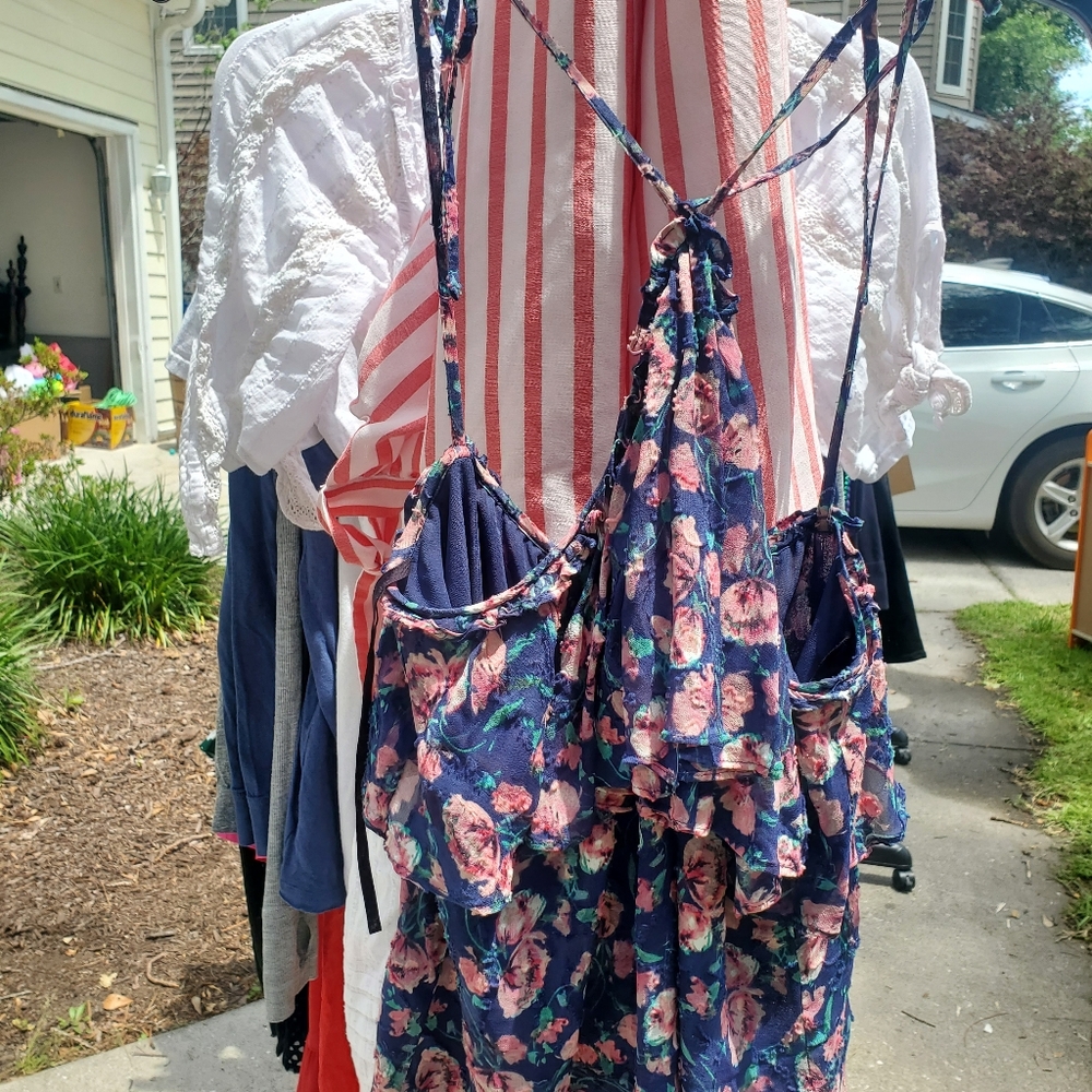 Halter style floral Rebecca Taylor Tank Top